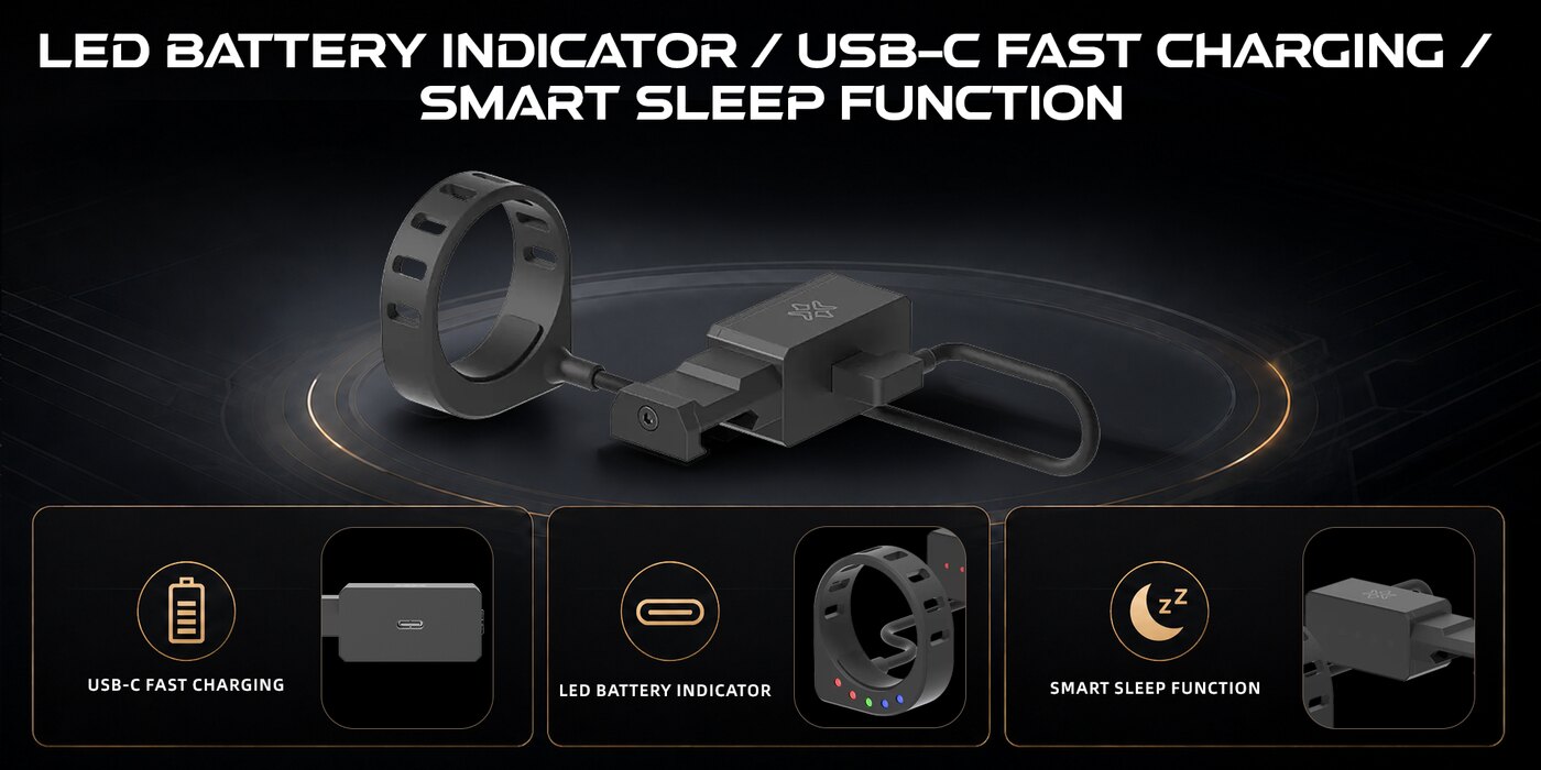 LED battery indication and USB-C charging